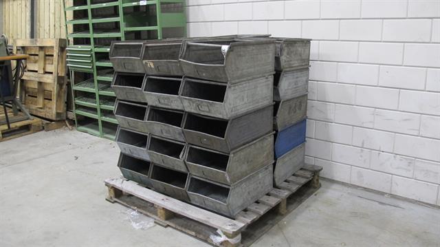 Magazijn grijpbakken van metaal / 30 stuks