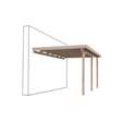 carport van hout 300 x 1000 x h300 / wandbevestiging