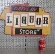 wandbord van metaal Drive in Liquor Store / 3 stuks