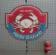 wandbord van metaal Fresh Seafood / 3 stuks