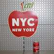 wandbord van metaal New York City / 3 stuks