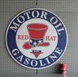 wandbord van metaal Red Hat motor oil and gasoline / 3 stuks