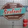 wandbord van metaal Seafood Today's Catch / 3 stuks